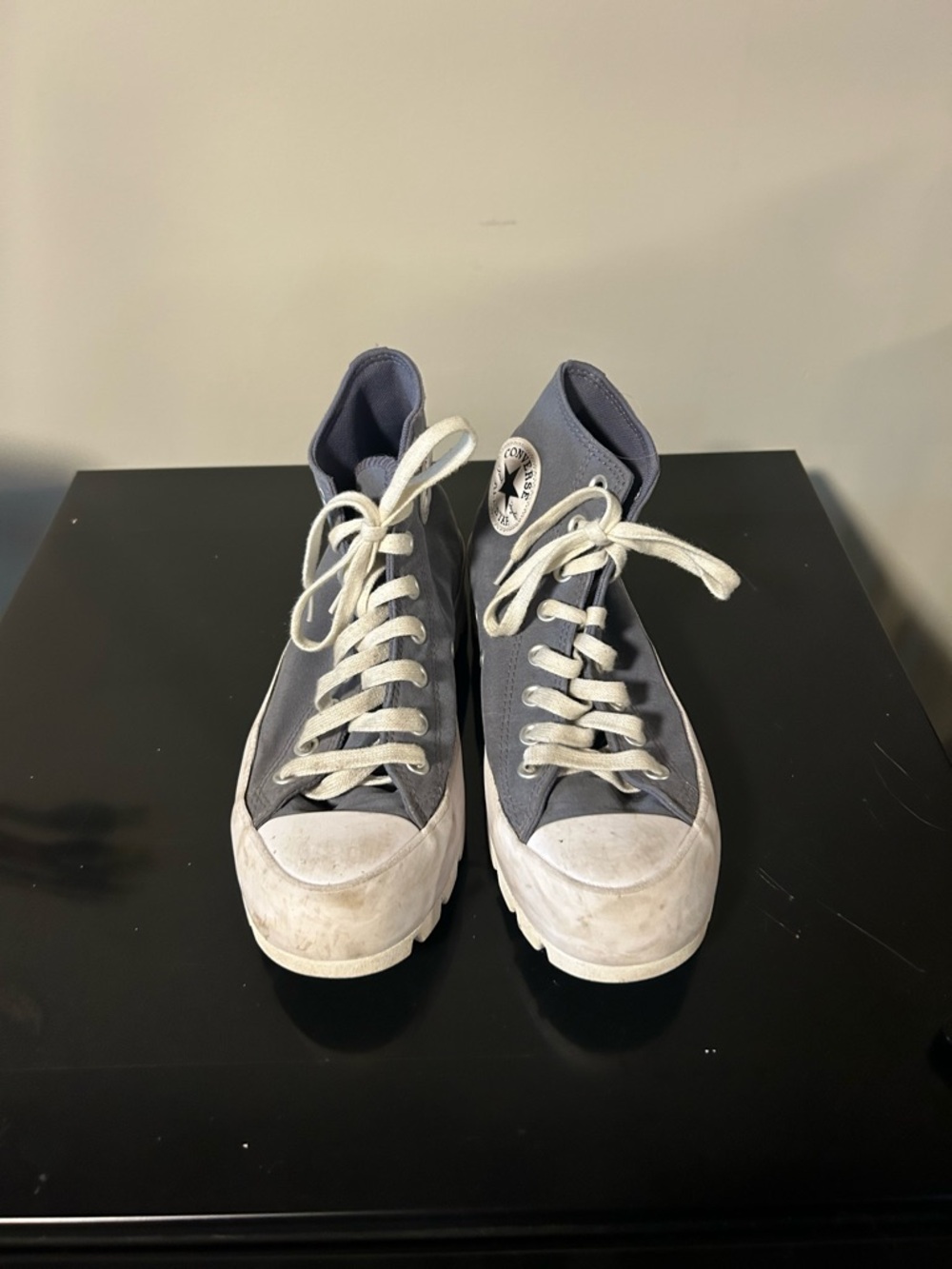 Converse High Top Sneakers in Slate Blue and White